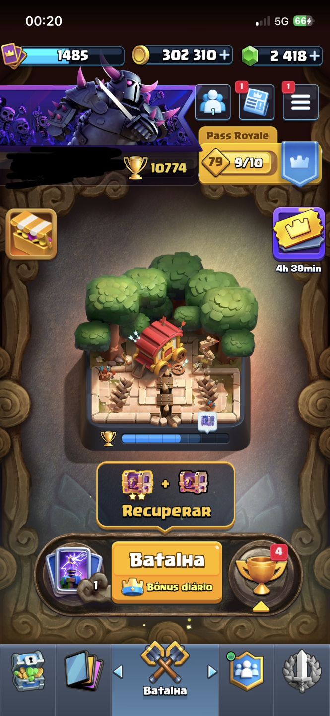 Conta Clash Royale full acesso 8 anos, 10700 troféus com 6 cartas nível 15