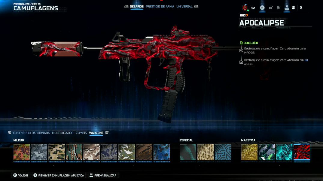 CONTAS WARZONE PRESTIGIO 9 NEXUS CAMUFLAGEM b07 WARZONE