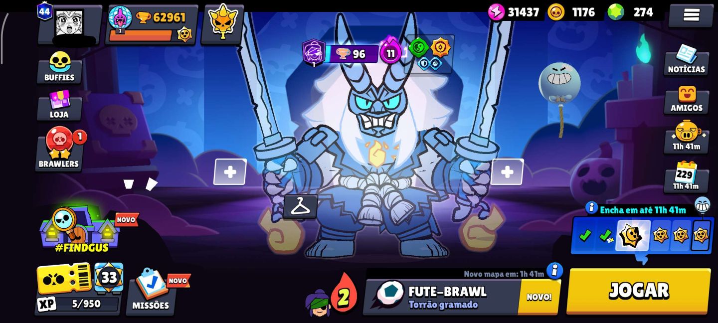 CONTA BRAWL STARS OG 2019 |62K TROFÉUS| 130+ SKINS(MÍSTICAS/LENDÁRIAS)+ 72 HIPER