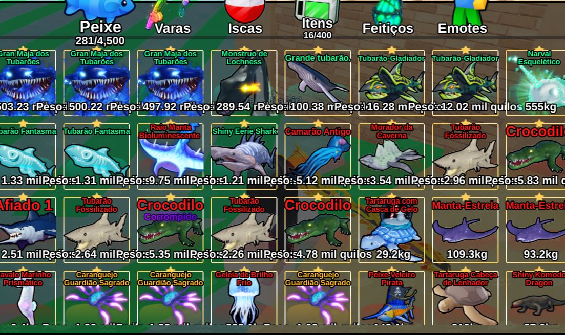 CONTA FISH IT LVL 866 + ELEMENT ROD +113M MONEY + 11 SECRETS + BARCOS NATALINOS