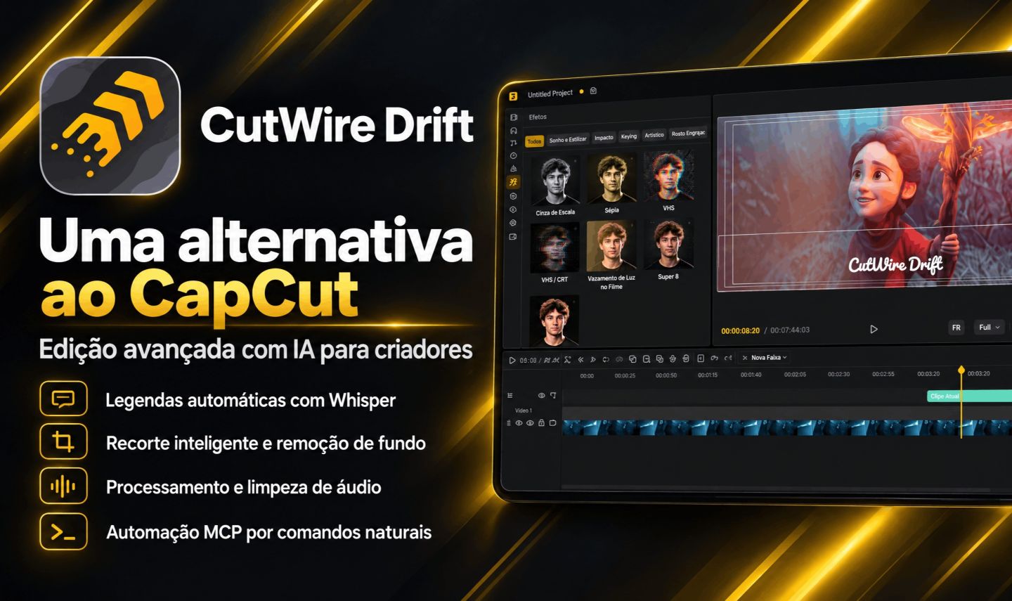 DRIFT - editor de Video alternativo ao Cap CUt - Baixar e Usar - Pagamento único