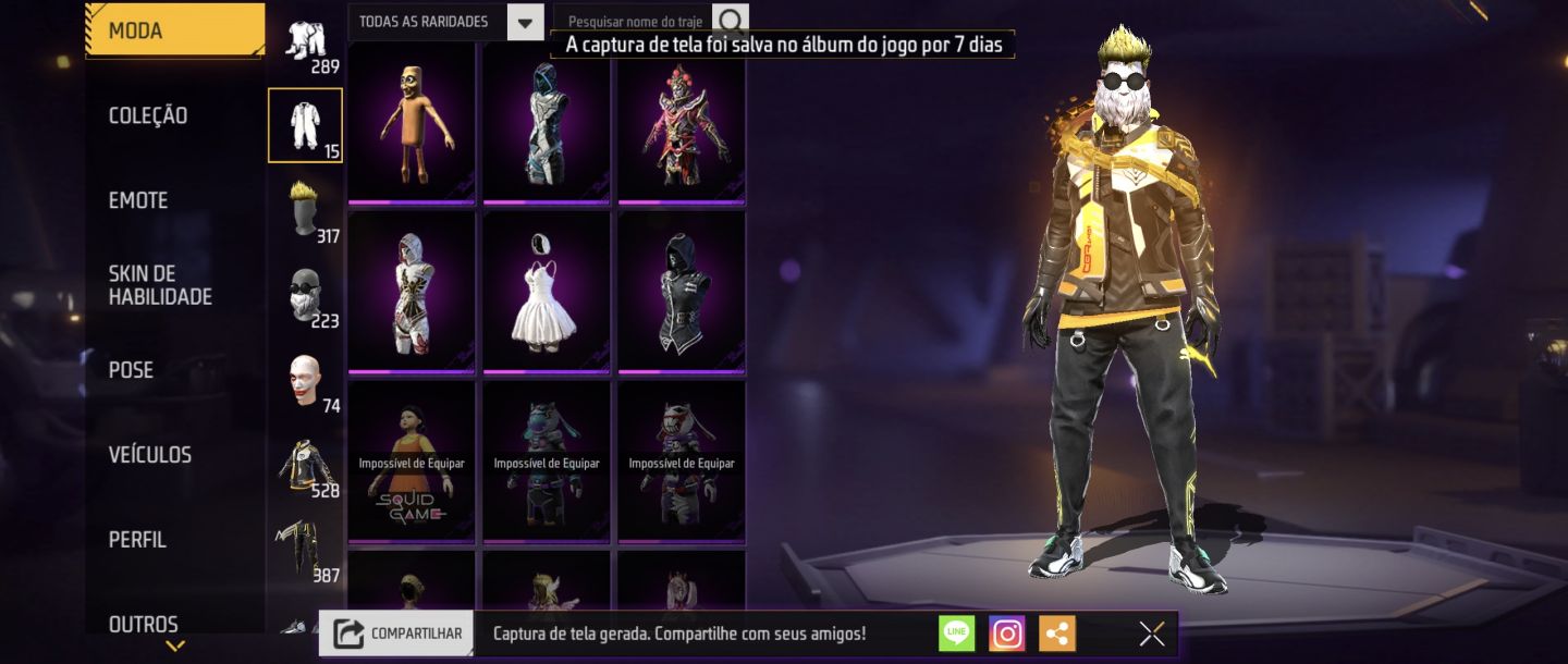 CONTA FREE FIRE RARA GEMADA! 4 PUNHOS, NIVEL 75, BARBINHA, ANGELICAL PUMA