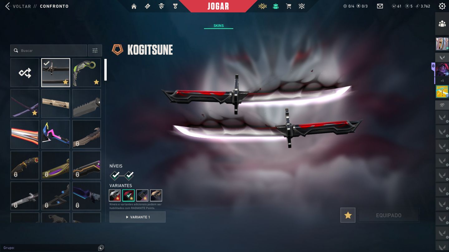 CONTA VALORANT 15 SKINS