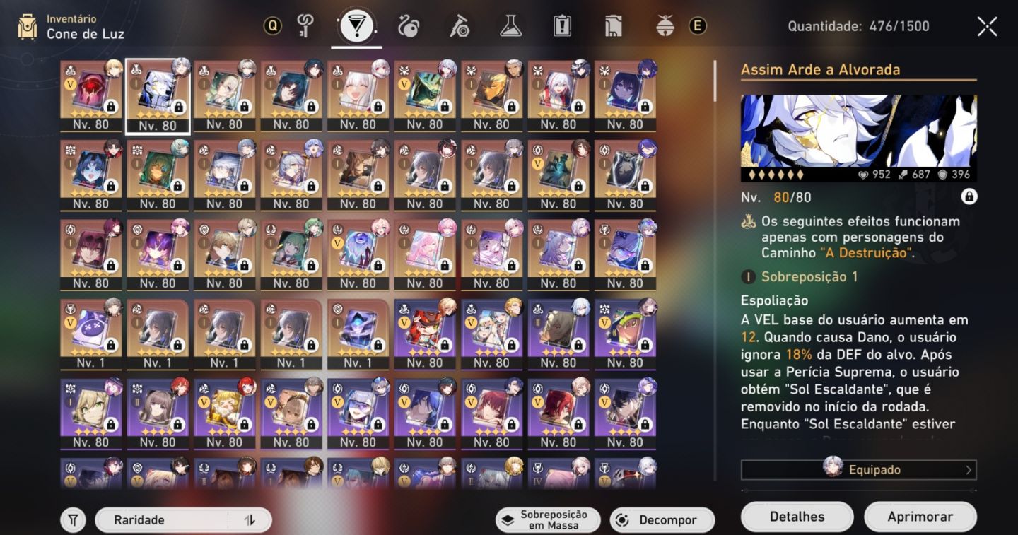 CONTA END GAME HONKAI STAR RAIL COM 53 CINCO ESTRELAS AO TODO