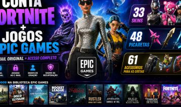 CONTA FORTNITE + JOGOS EPIC GAMES | 33 SKINS | 48 PICARETAS