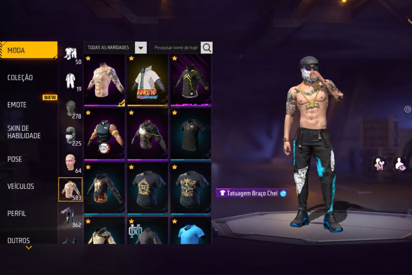 CONTA DE FREE FIRE GEMADA COM 4 PASEE