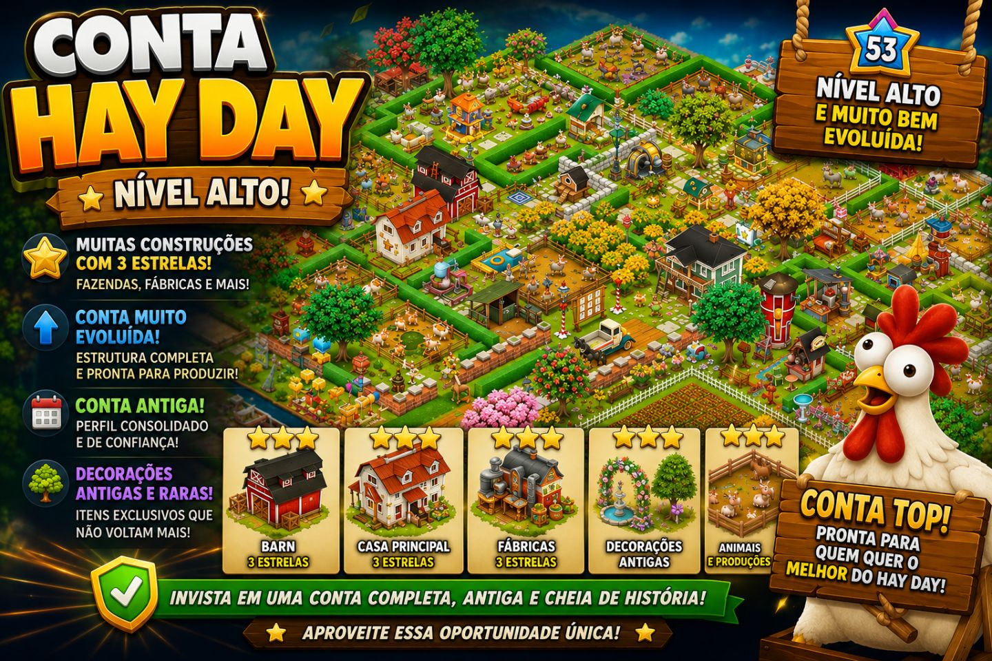 CONTA DE CLASH ROYALE/ OF CLANS/ HAY DAY