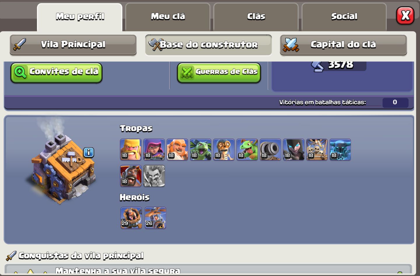 Conta Top CV18 Recente com 1500 gemas