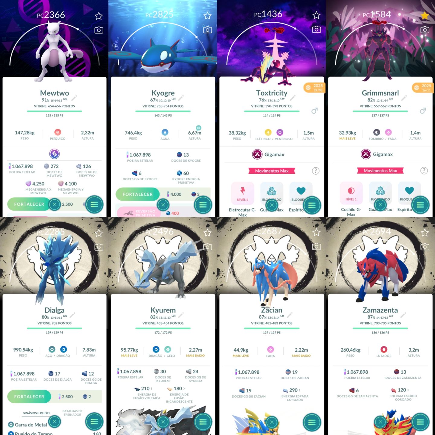 CONTA PREMIUM LV42 ZEKROM SHINY FUNDO 4 LENDARIOS SHINYS E MAIS - POKEMON GO