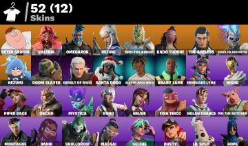 Conta Fortnite 52 SKINS/ PETER GRIFFIN / GERALT OR RIVIA/ MIZUKI / VALERIA