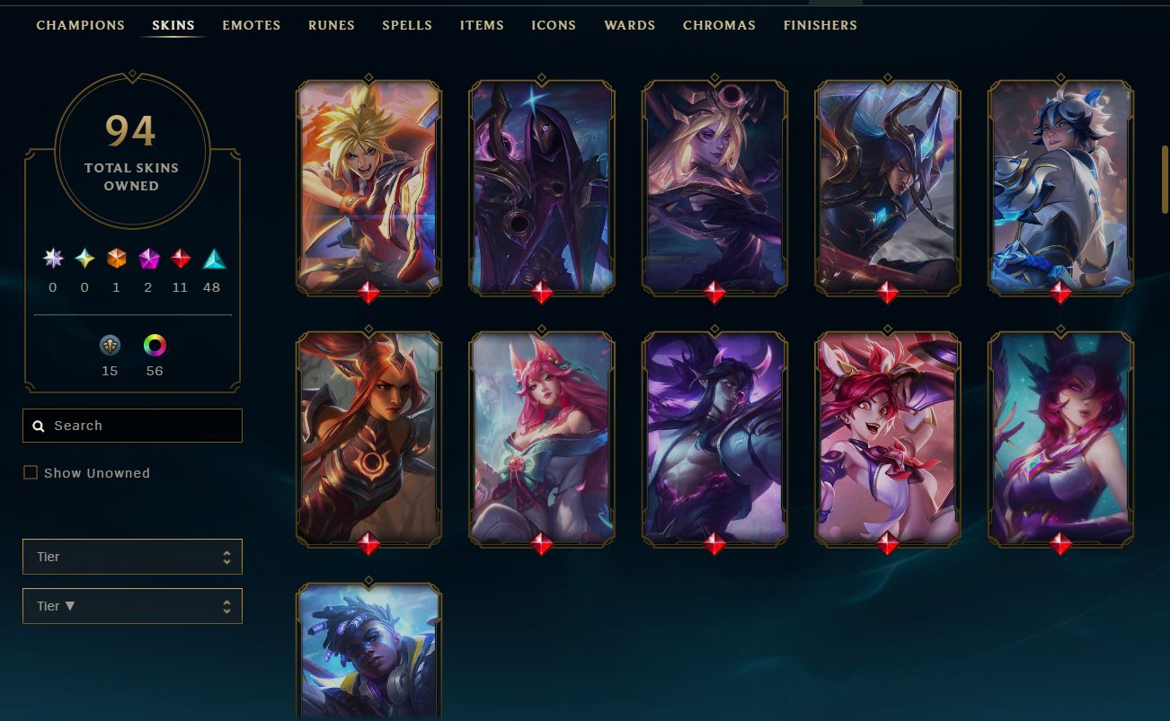 CONTA LOL MESTRE 200PDL+ / FULL ACESSO AOS DADOS / LV 175 / 138 SKINS / HONRA 5
