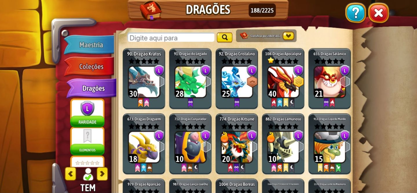 CONTA DRAGON CITY NÍVEL 67 | 5 HERÓICOS (RAINHA BRANCA E2) + TITÃS + 312 GEMAS