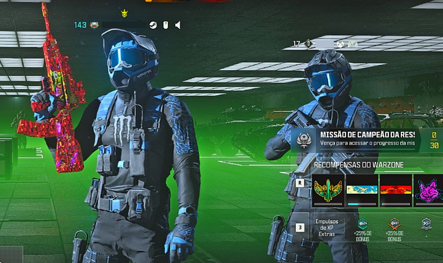 Skins CoD Warzone 2/3/BO6 - MONSTER VERDE/ROXO & AZUL - ENTREGA AUTOMATICA