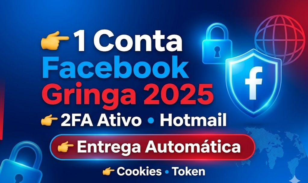 1x Conta Facebook Gringa 2025 | 2FA Ativo | Hotmail | Entrega Automática