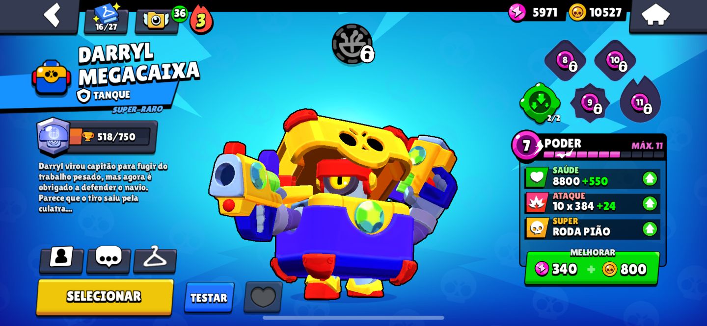 Conta brawl stars 38k trofeu+ clash royale 9k trofeu