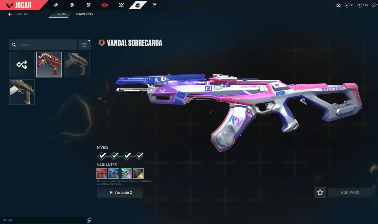 CONTA VALORANT COM SKIN DE FACA, VANDA, PHANTOM, SHERIFF E GHOST