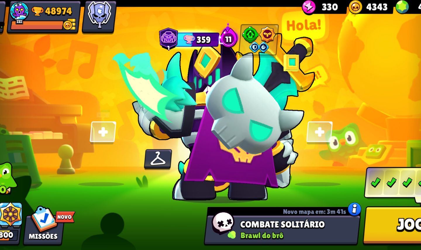 Conta de bralw stars com 49k de troféus, "brinde" Clash royale