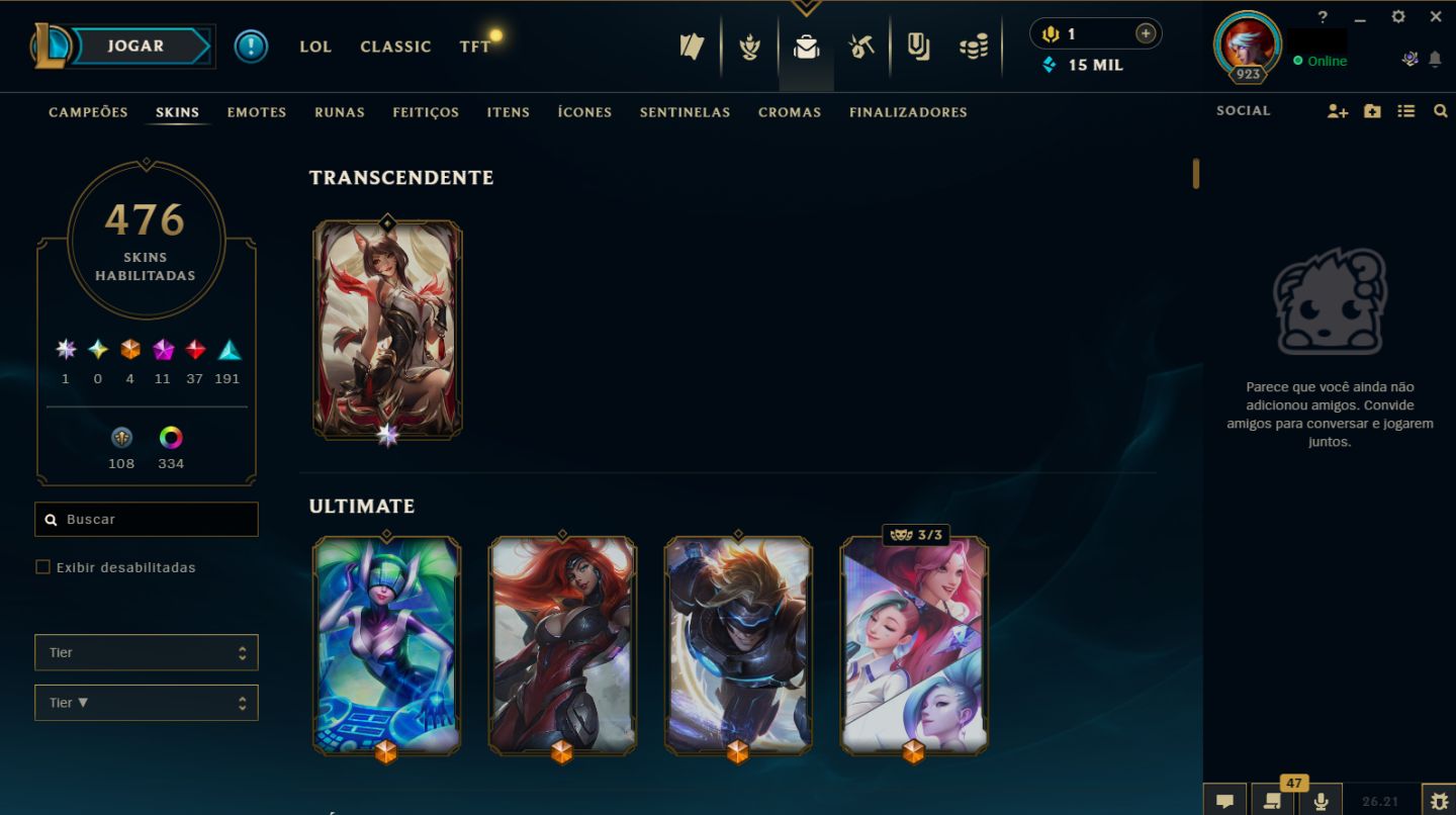 CONTA LEAGUE OF LEGENDS (MONO RIVEN / HIGH ELO / SKINS RARAS)