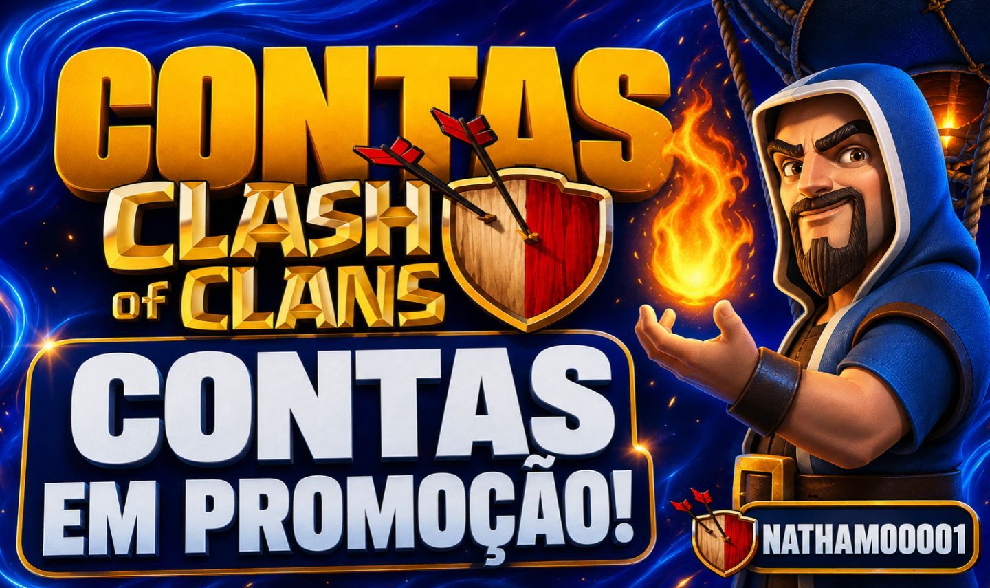 (PROMOÇÃO) CONTAS CLASH OF CLANS CV 9, 10, 12, 13, 15, 16, 17, 18