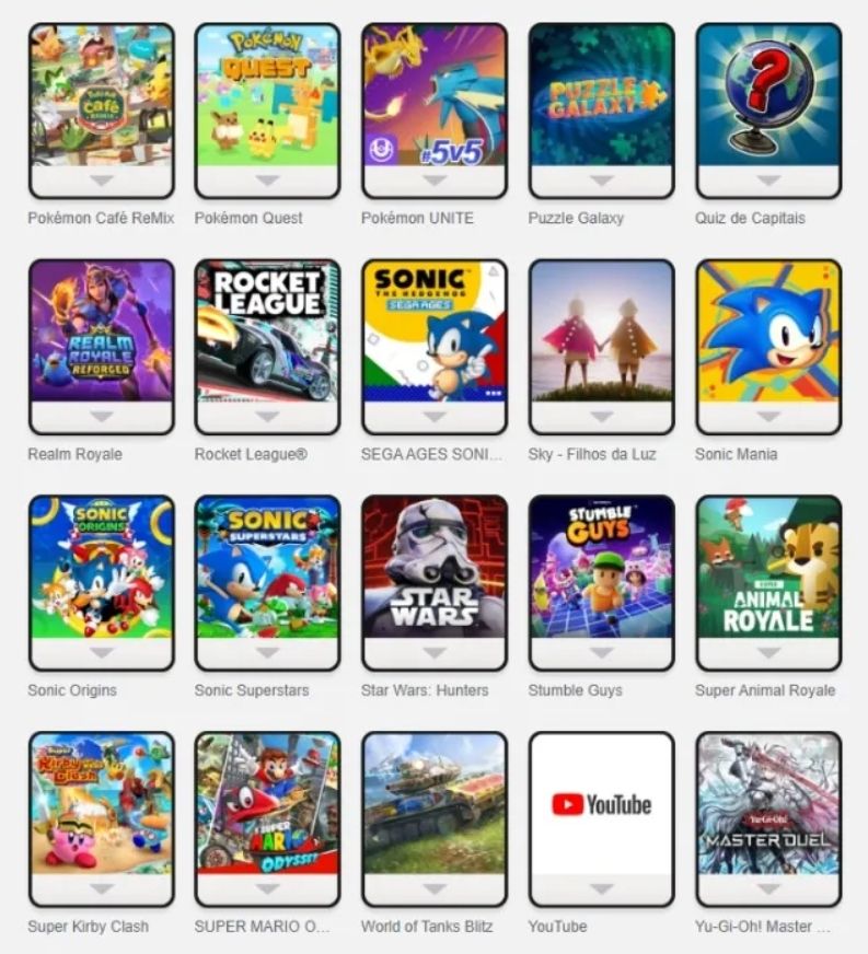 Conta Nintendo Switch com 40 itens: jogos, apps populares e pagos