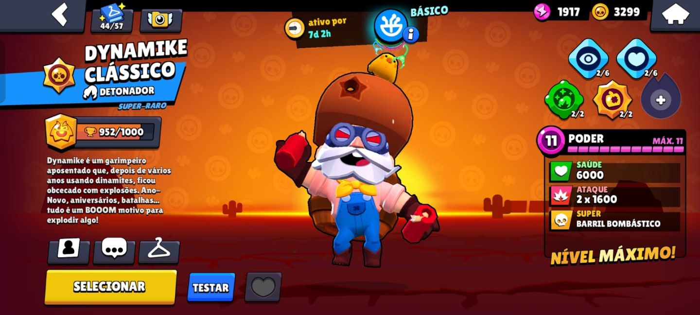 Conta Brawl Stars upada com mais de 1620 horas de jogo e algumas skins limitadas