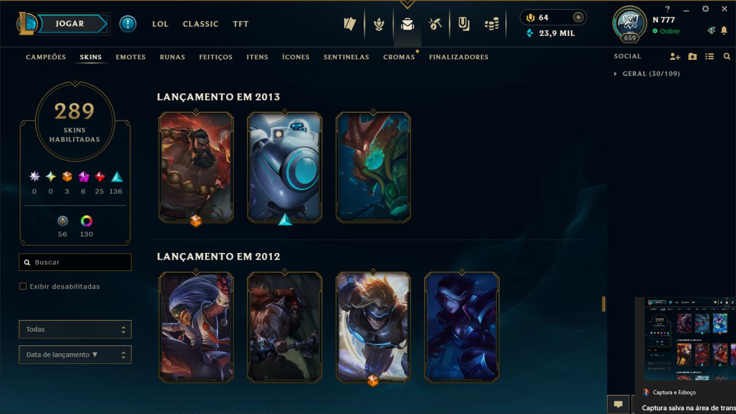 Conta de LOL e Valorant ( A NEGOCIAR)