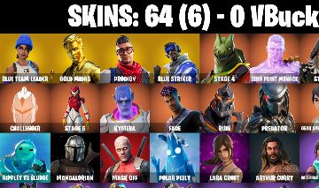 CONTA FORTNITE com Blue Team Leader | Gold Midas | Prodigy e 64 SKINS