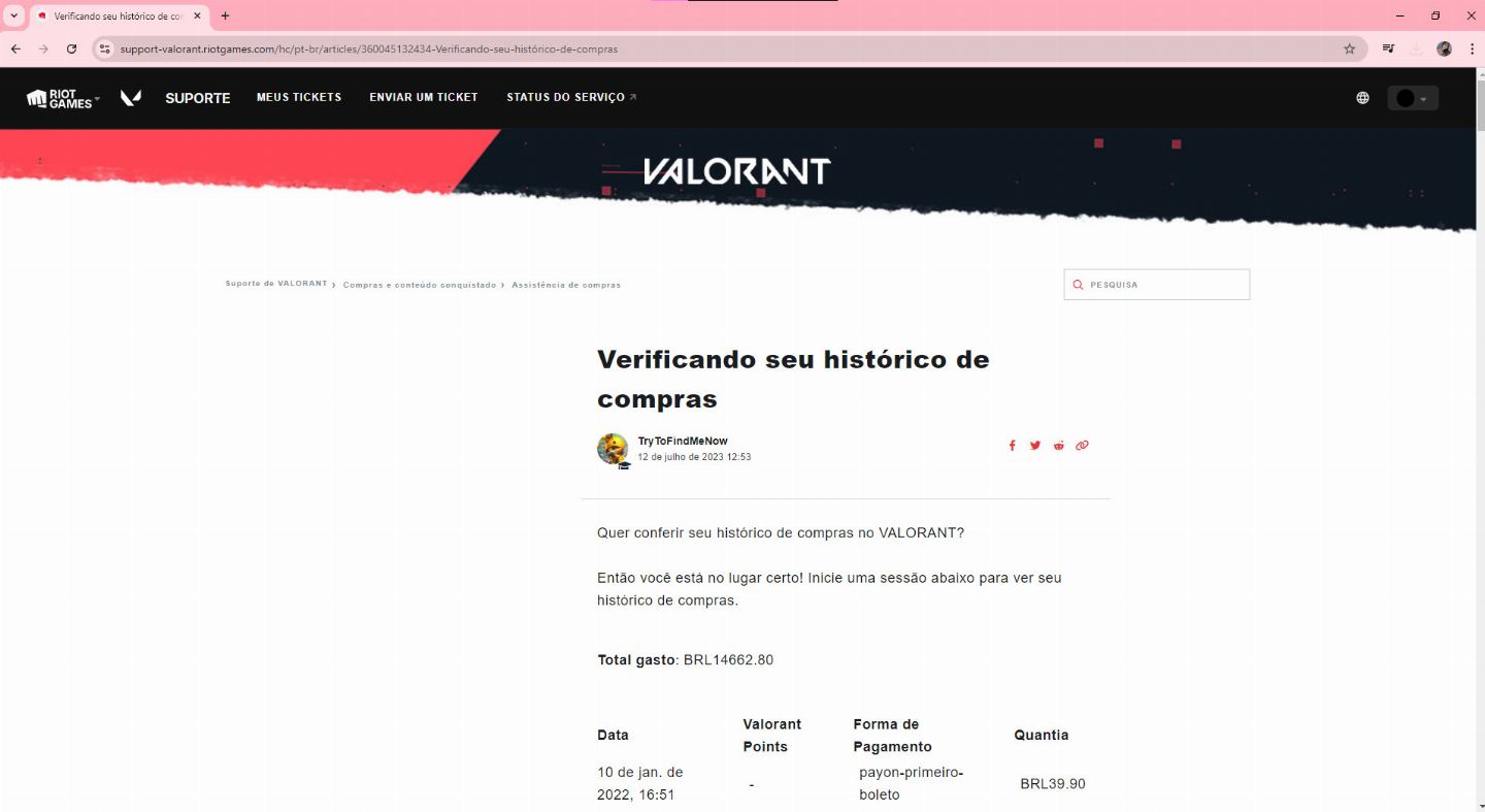 Conta Valorant mais de 14mil já gastos, quase todas as skins