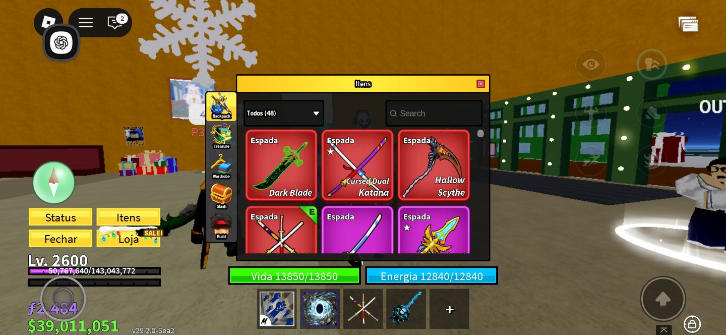 Conta Blox Fruits FULL ENDGAME Dark Blade + V4 FULL + Frutas Raras.