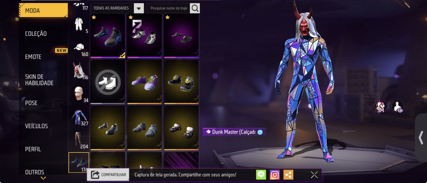 CONTA FREE FIRE [327 PEITAS] CONJUNTO DIABÃO | FULL ATT 2 DISPARO | SUPER FUSÃO