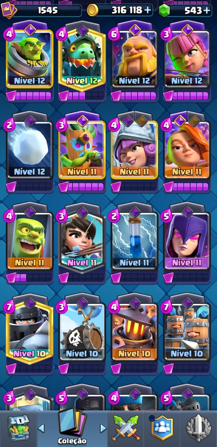 CONTA CLASH ROYALE 8 ANOS DE JOGO