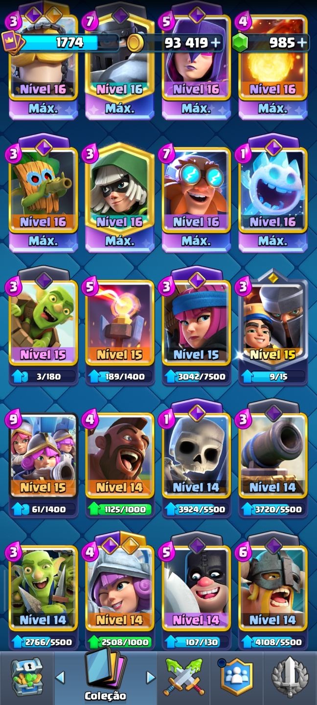Conta de Clash Royale antiga nível 16