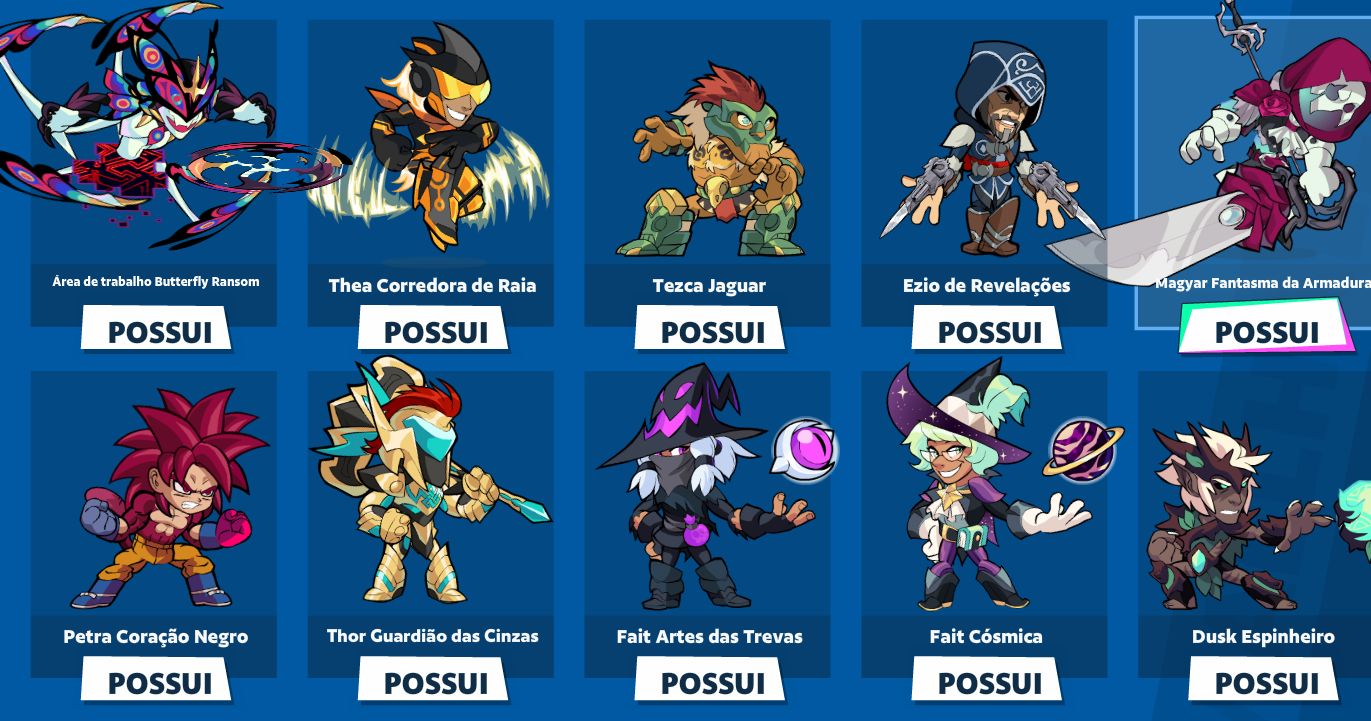 Conta Steam Nível 4 | Brawlhalla 1.9k Horas + Passe 9, 4, 7, 13, 8, 10 + 76 Skin