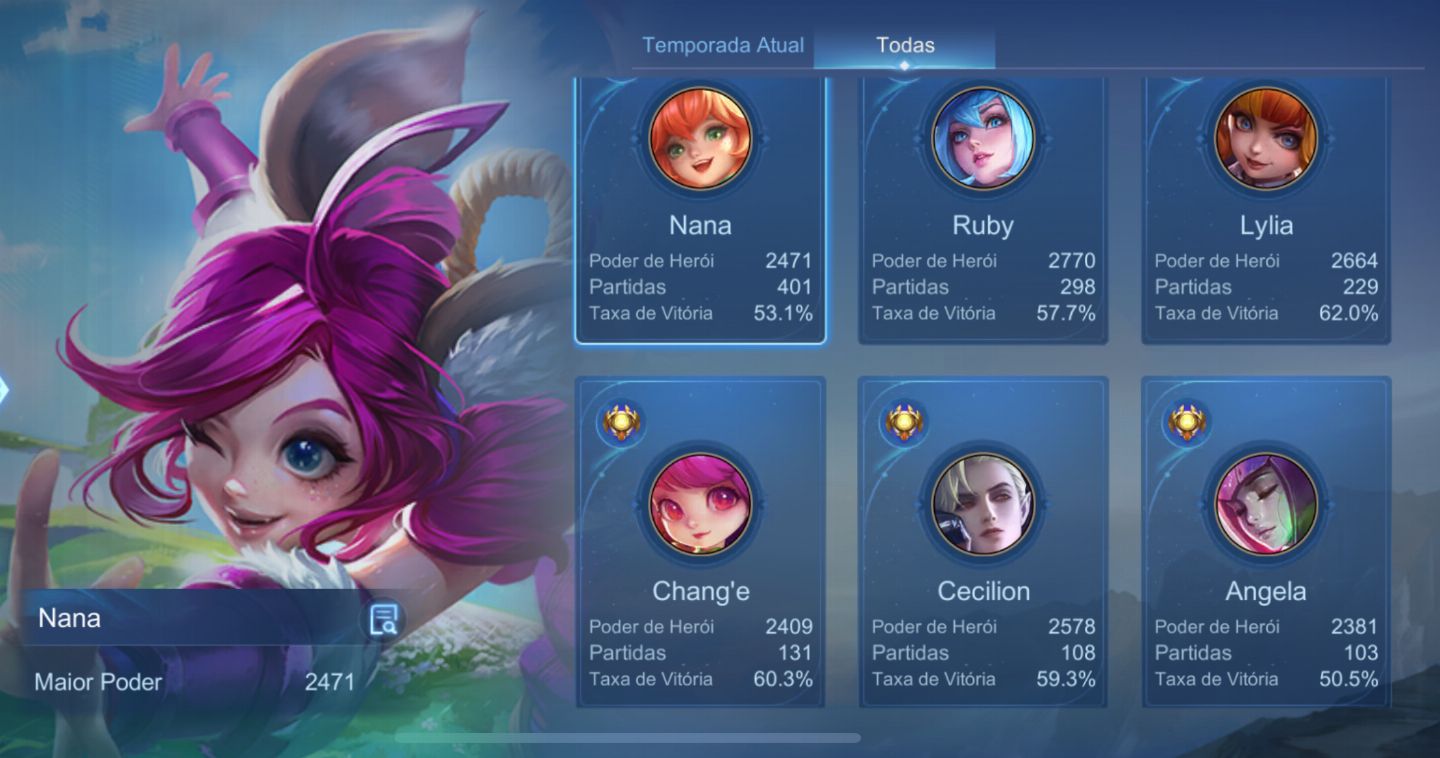 CONTA MAIN MAGO 282 SKINS (SATORU GOJO, KULA DIAMOND, LUNOX LEGEND ETC)