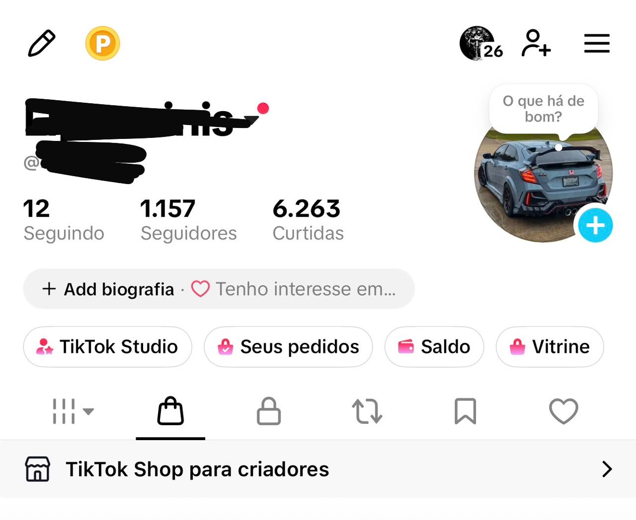 CONTA TIKTOK +1K SEGUIDORES REAIS E COM TIKTOKSHOP ATIVO
