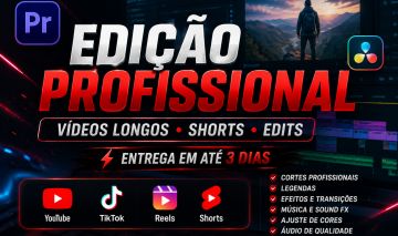 Edição Profissional de Vídeos Longos, Curtos e Edits | Entrega Rápida