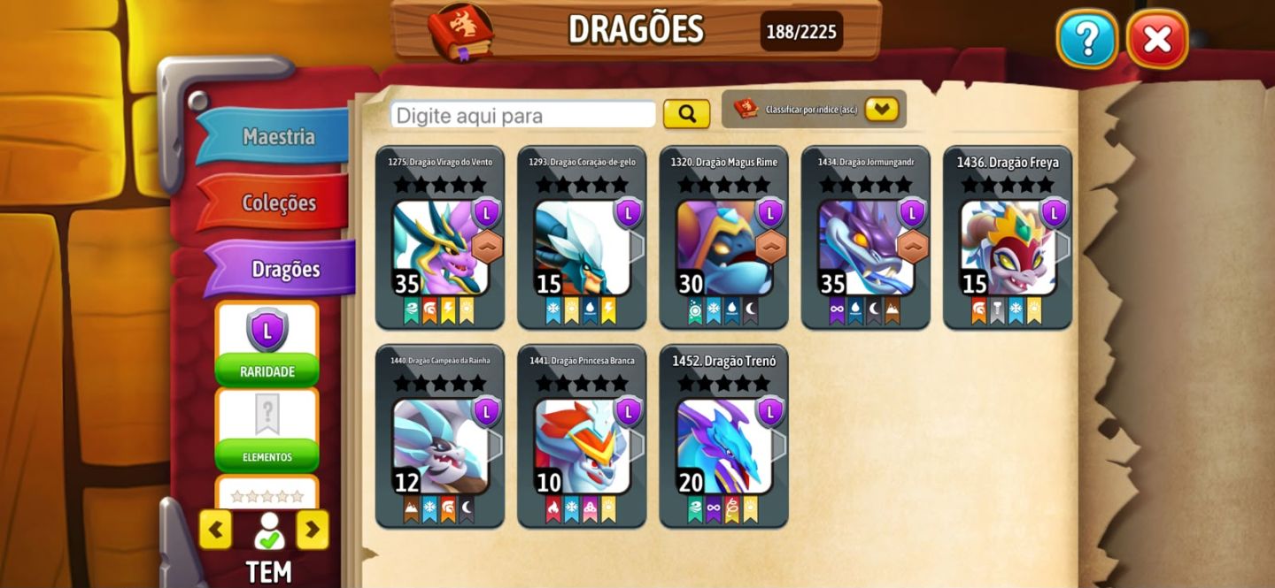 CONTA DRAGON CITY NÍVEL 67 | 5 HERÓICOS (RAINHA BRANCA E2) + TITÃS + 312 GEMAS