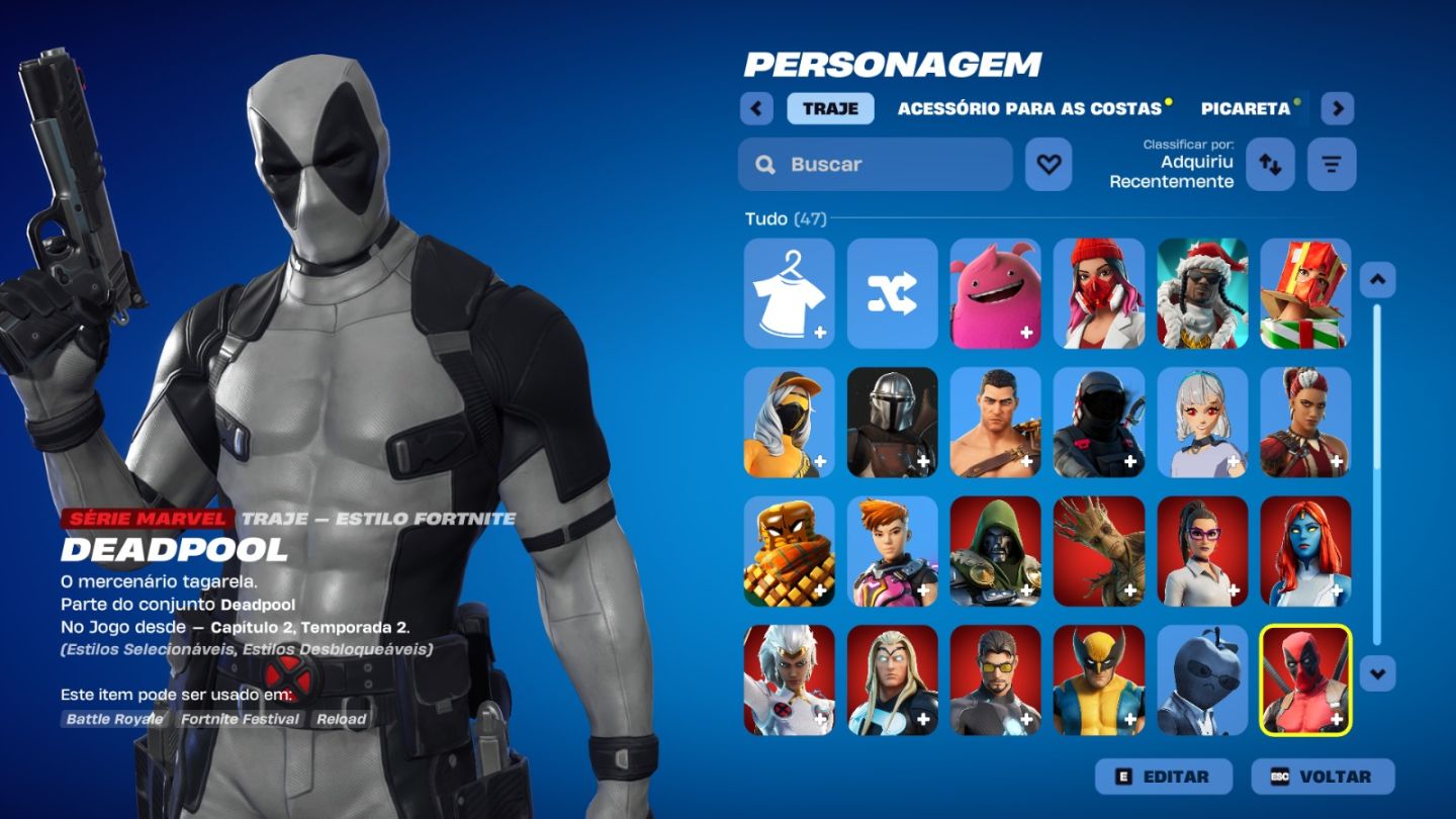 CONTA DE FORTNITE COM 45 SKINS | Deadpool | PROMOÇÃO!