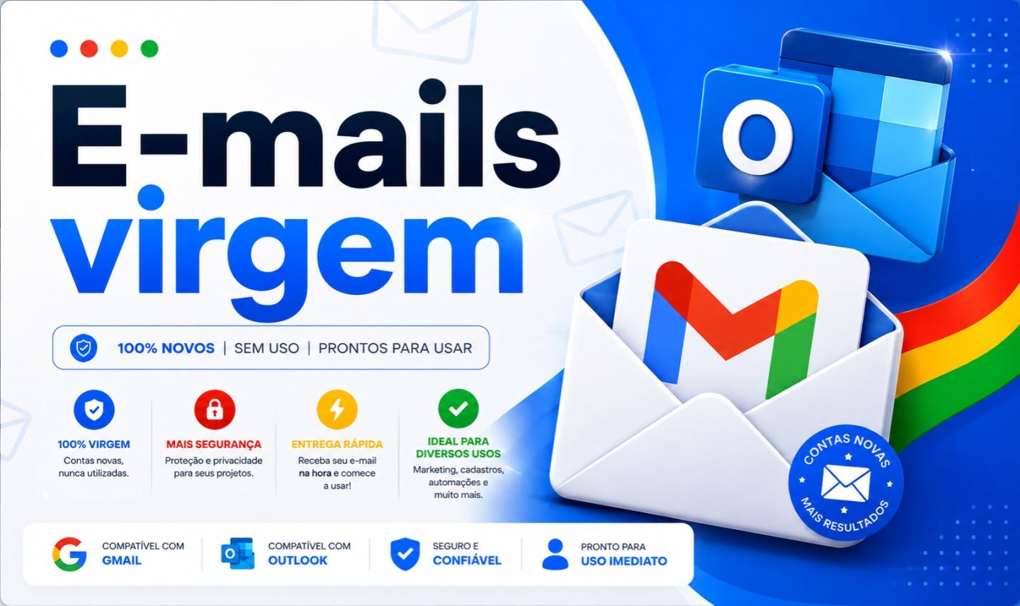PACK 20 EMAILS VIRGEM