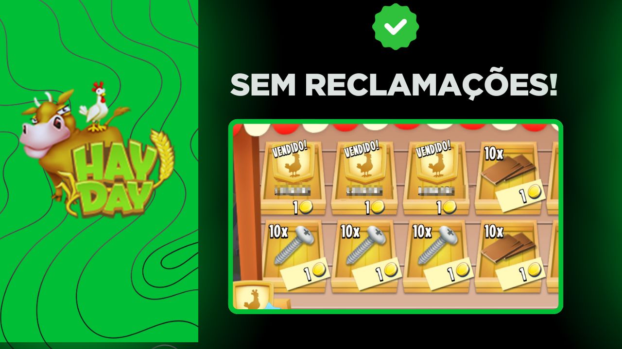BÔNUS DE ITENS DE MELHORIA, EXPANSÃO E LIMPEZA NO HAY DAY (MENOR PREÇO)