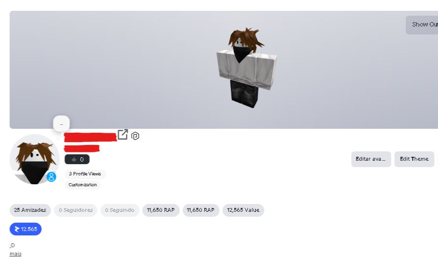 CONTA ROBLOX 12.9K+ RAP EM LIMITEDS