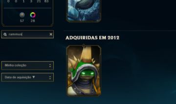 Conta lol rara, janna vitoriosa, elise vitoriosa, rammus rei