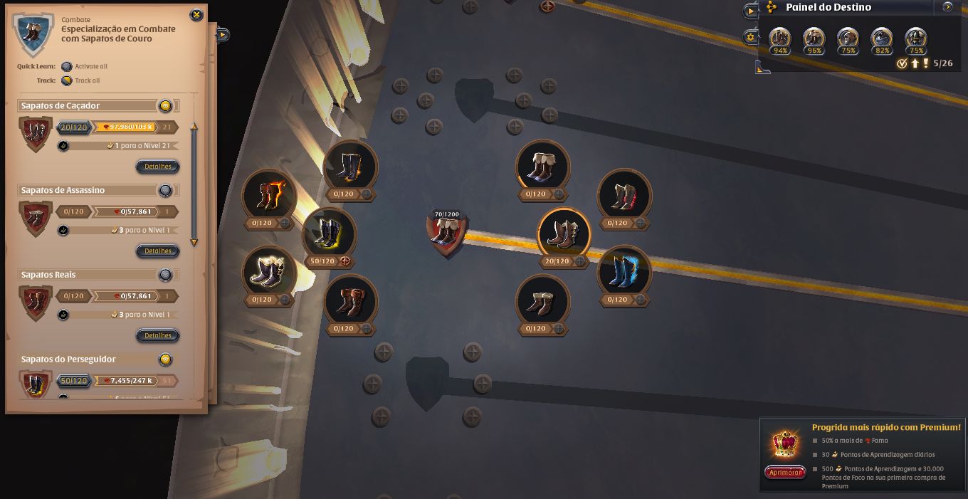 CONTA ALBION ONLINE SPEC EM ARCO E COLETA DE MINERIO E PELEGO T4