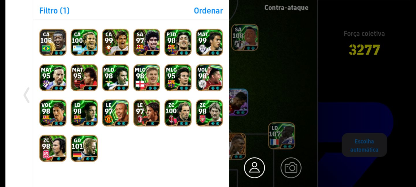 Conta de efootball mobile a venda, com Iniesta 107, os dois Pelé, e muito mais.