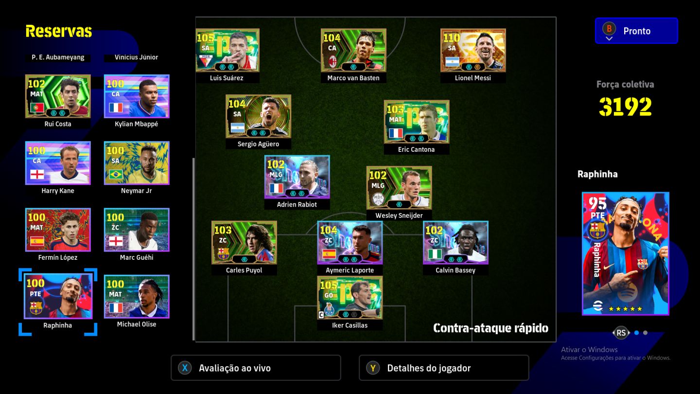 A BRABA DE PC STEAN, MESSI OVERAL 110, SUAREZ 105 BLITZ CURLER, AGUERO BLITZ