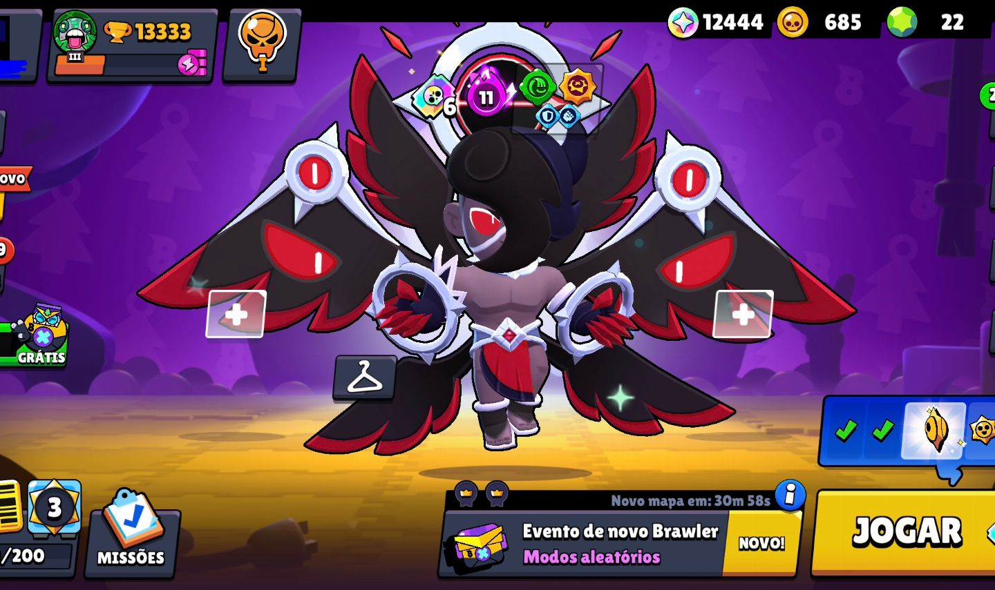 CONTA BRAWL STARS RARA (CRIADA EM 2020) 13.3K TROFÉUS | 112 SKINS