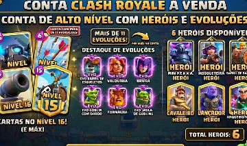 +11K DE TROFEUS CONTA DE CLASH ROYALE LVL15+