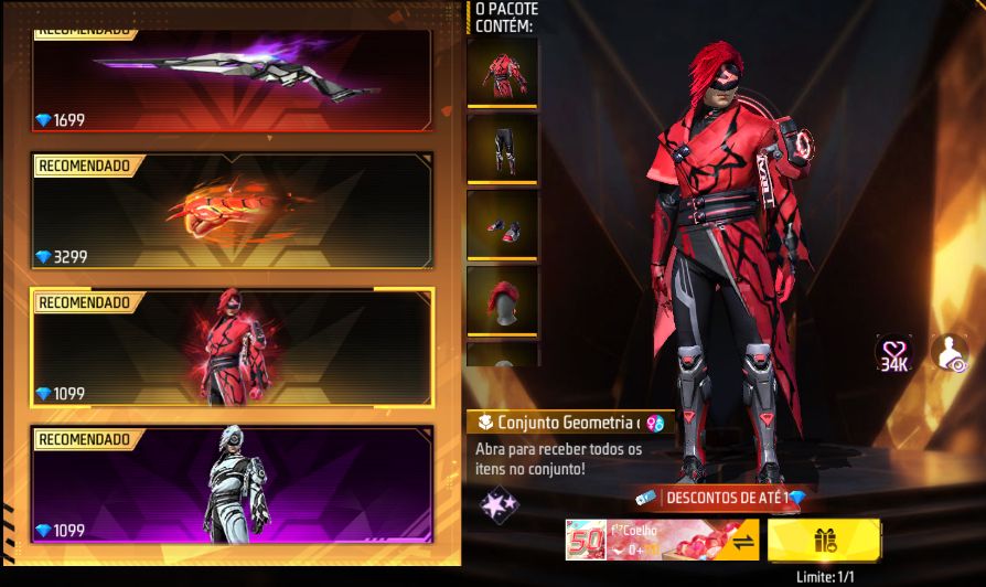 LOJA PRIME OUTUBRO - FREE FIRE