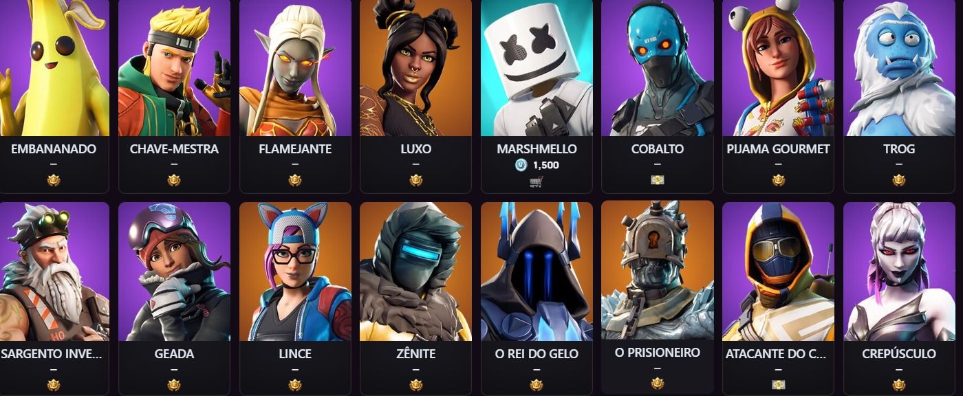 CONTA FORTNITE SKIN ANTIGAS