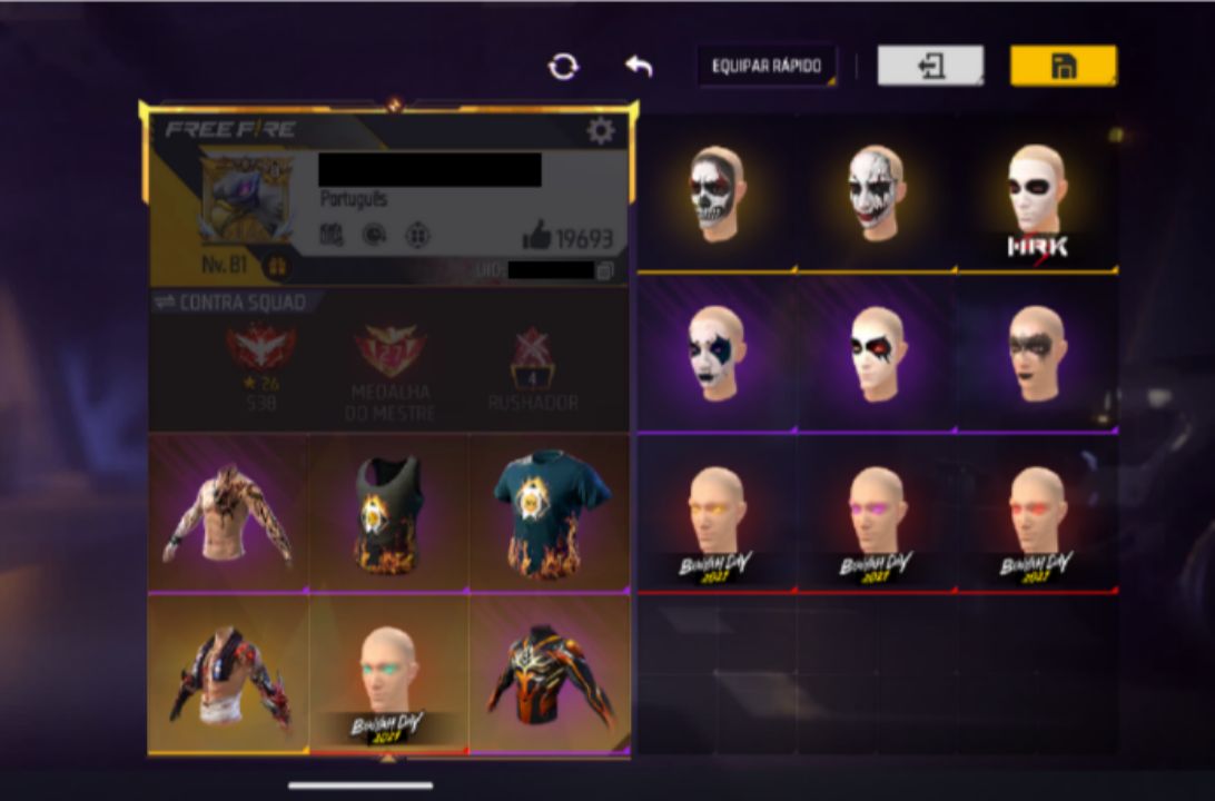 CONTA FREEFIRE | PRIME 8 | 8 ANOS | 7 ANGELICAL | EVOLUTIVAS | PUNHOS | ENTRADAS